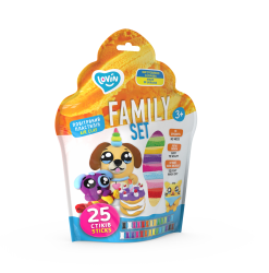 Modelēšanas mīkla (lēkājošais plastilīns) Lovin Family set 25 gab.