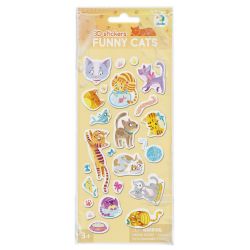 3D uzlīmes Jautrie kaķi